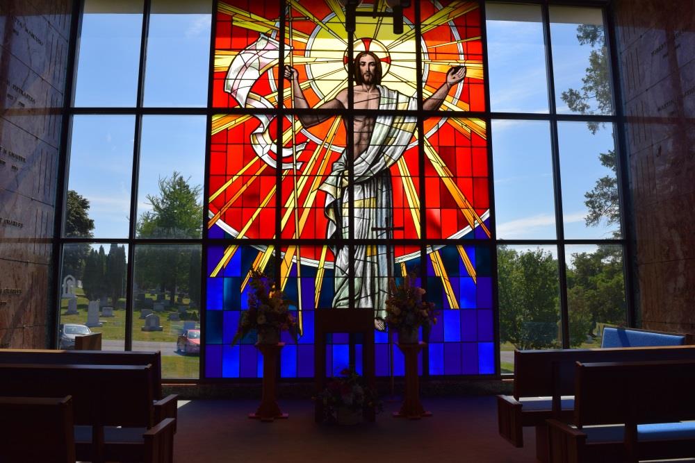 Stained Glass window depicting Christ